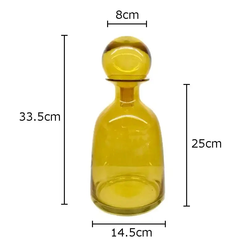 Amber Glass Vase Trio