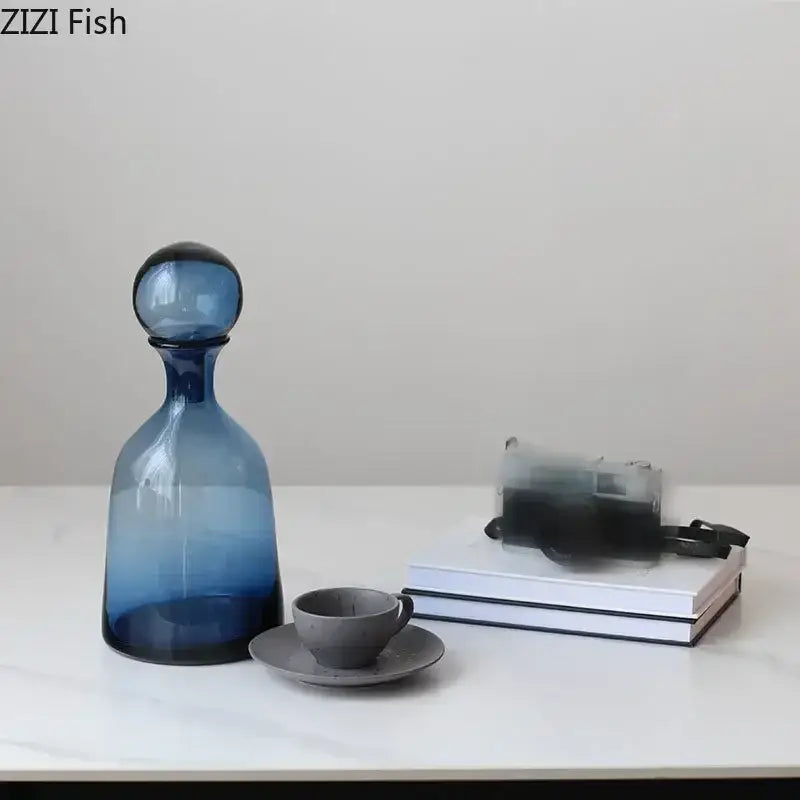 Amber Glass Vase Trio
