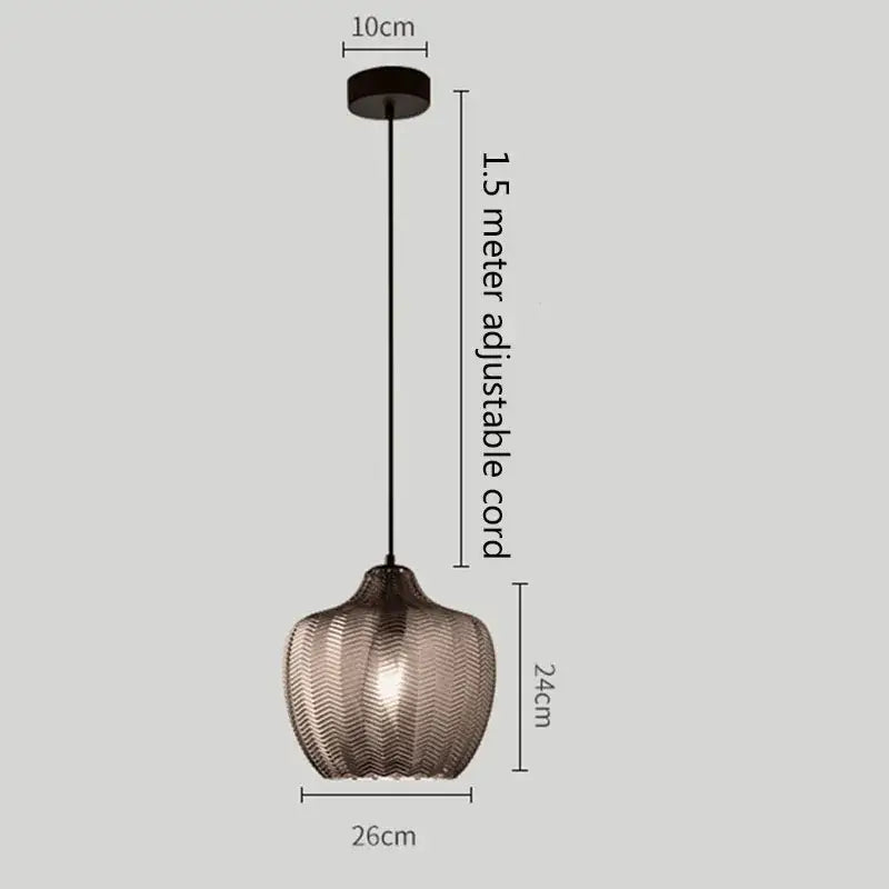 Amber Gray Glass Pendant