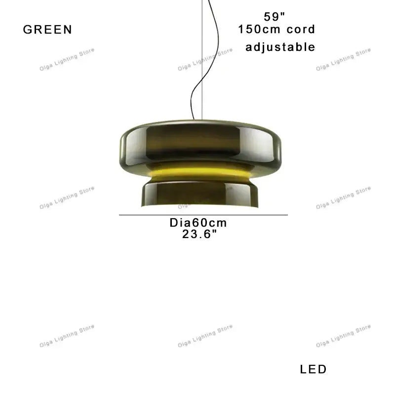 Amber Green Glass Pendant