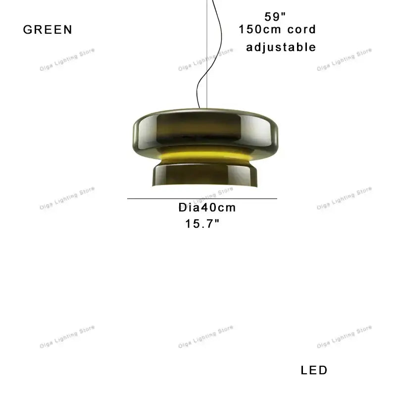 Amber Green Glass Pendant