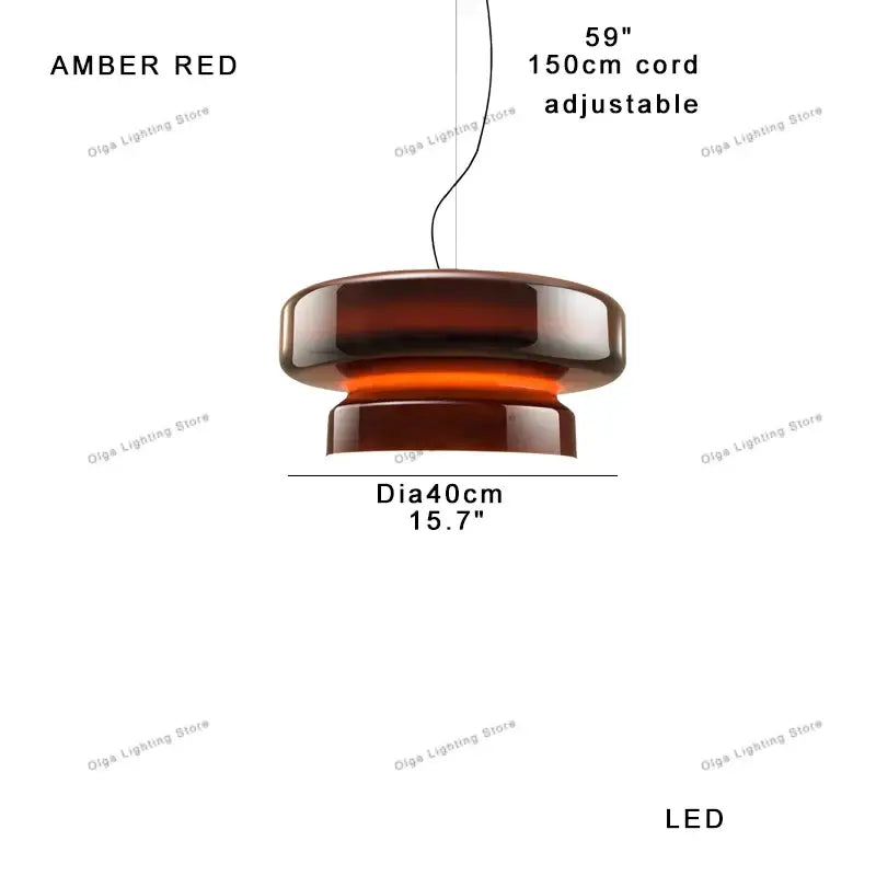 Amber Green Glass Pendant