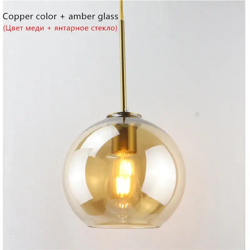 Smoked Glass Ball Pendant