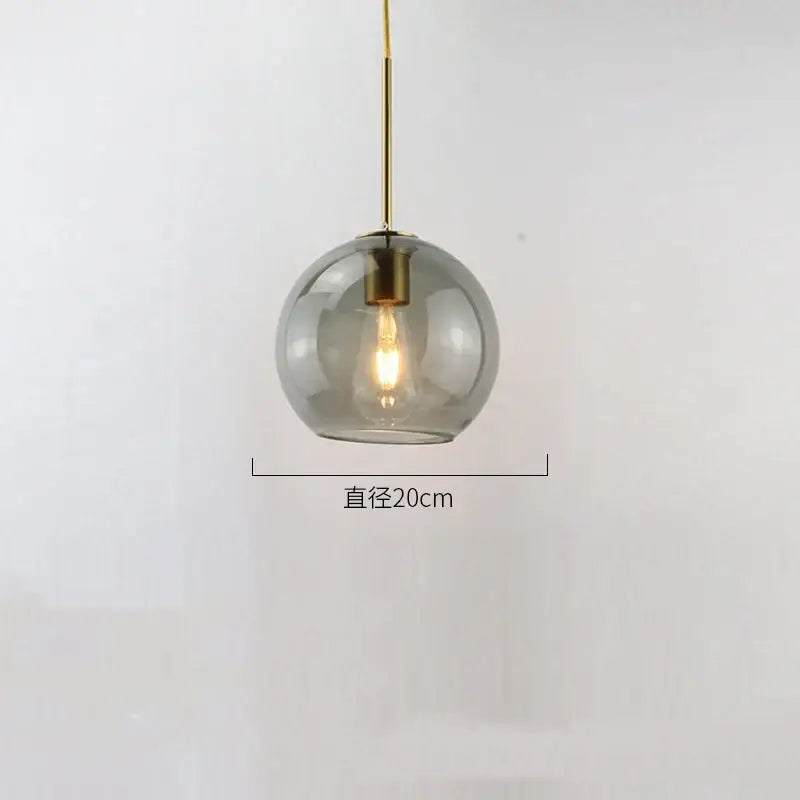 Smoked Glass Ball Pendant