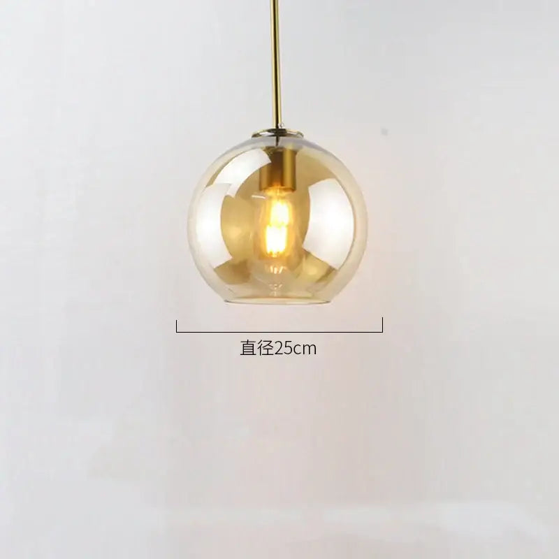 Smoked Glass Ball Pendant