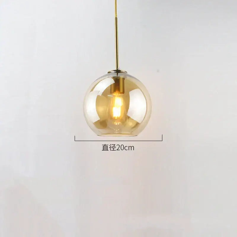 Smoked Glass Ball Pendant