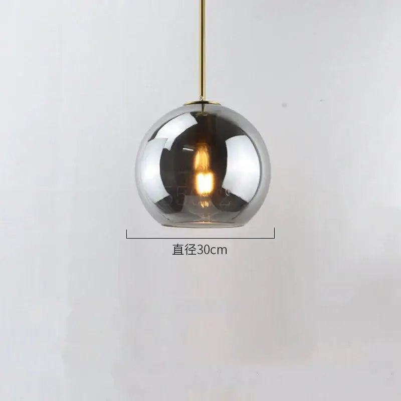 Smoked Glass Ball Pendant