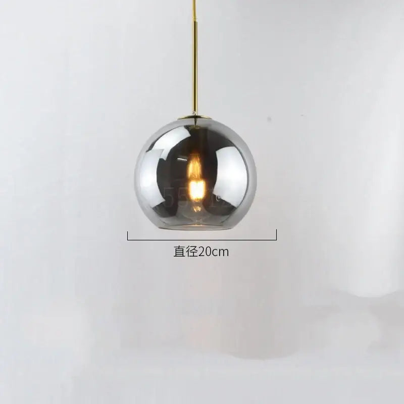 Smoked Glass Ball Pendant