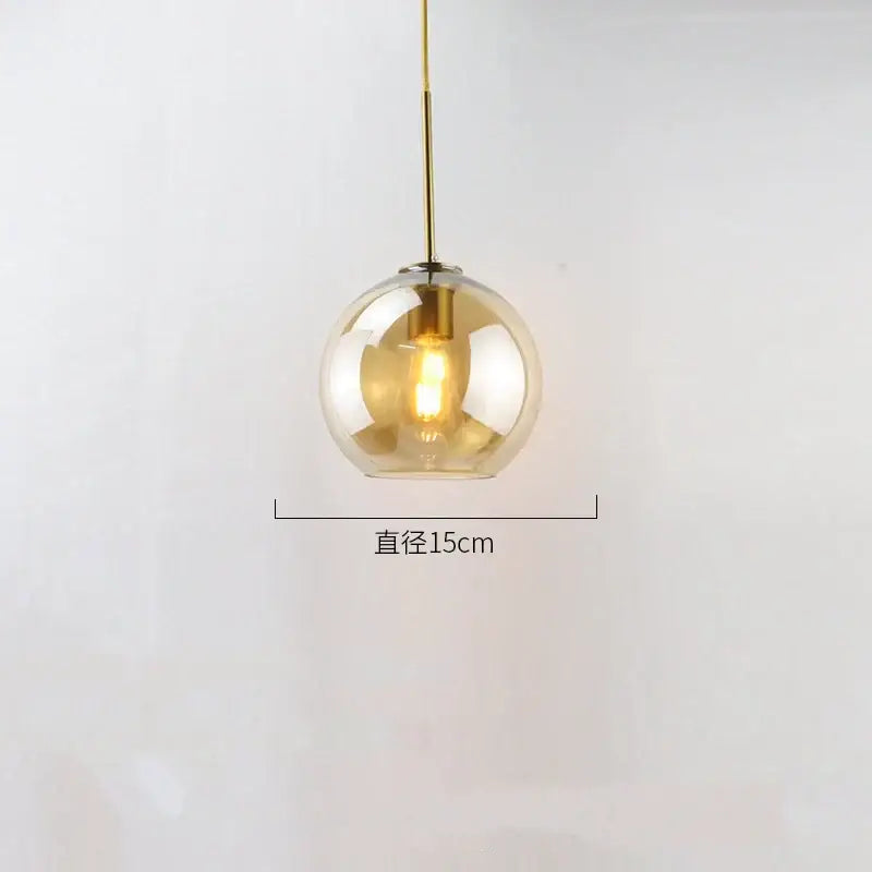 Smoked Glass Ball Pendant