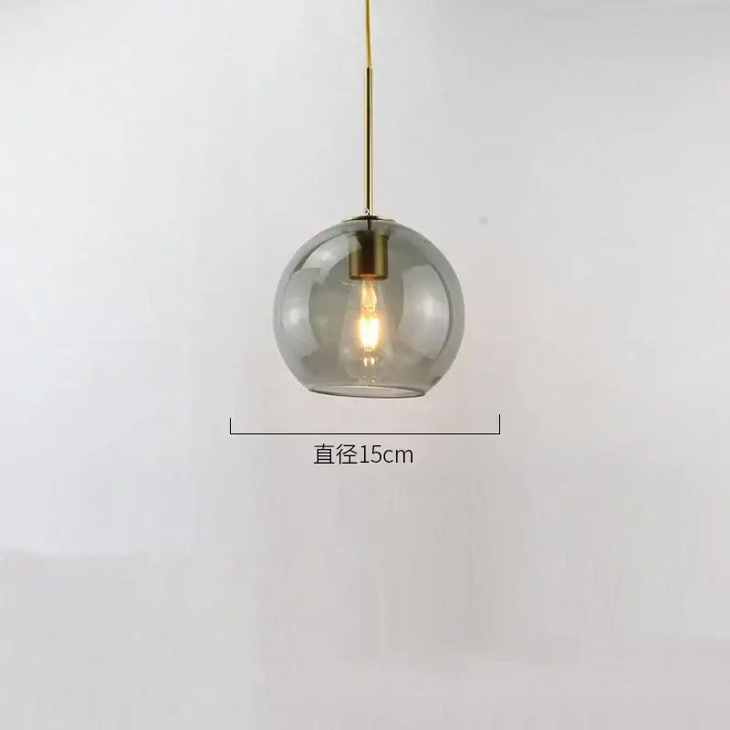 Smoked Glass Ball Pendant