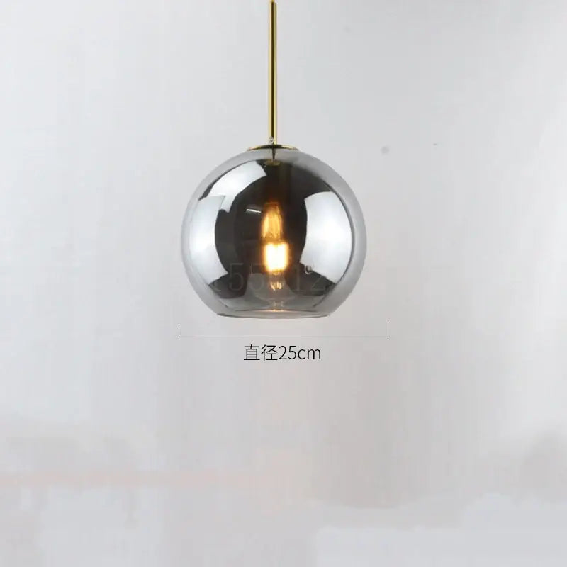 Smoked Glass Ball Pendant