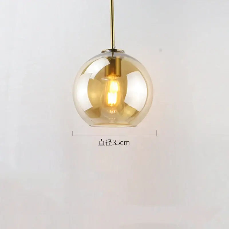 Smoked Glass Ball Pendant
