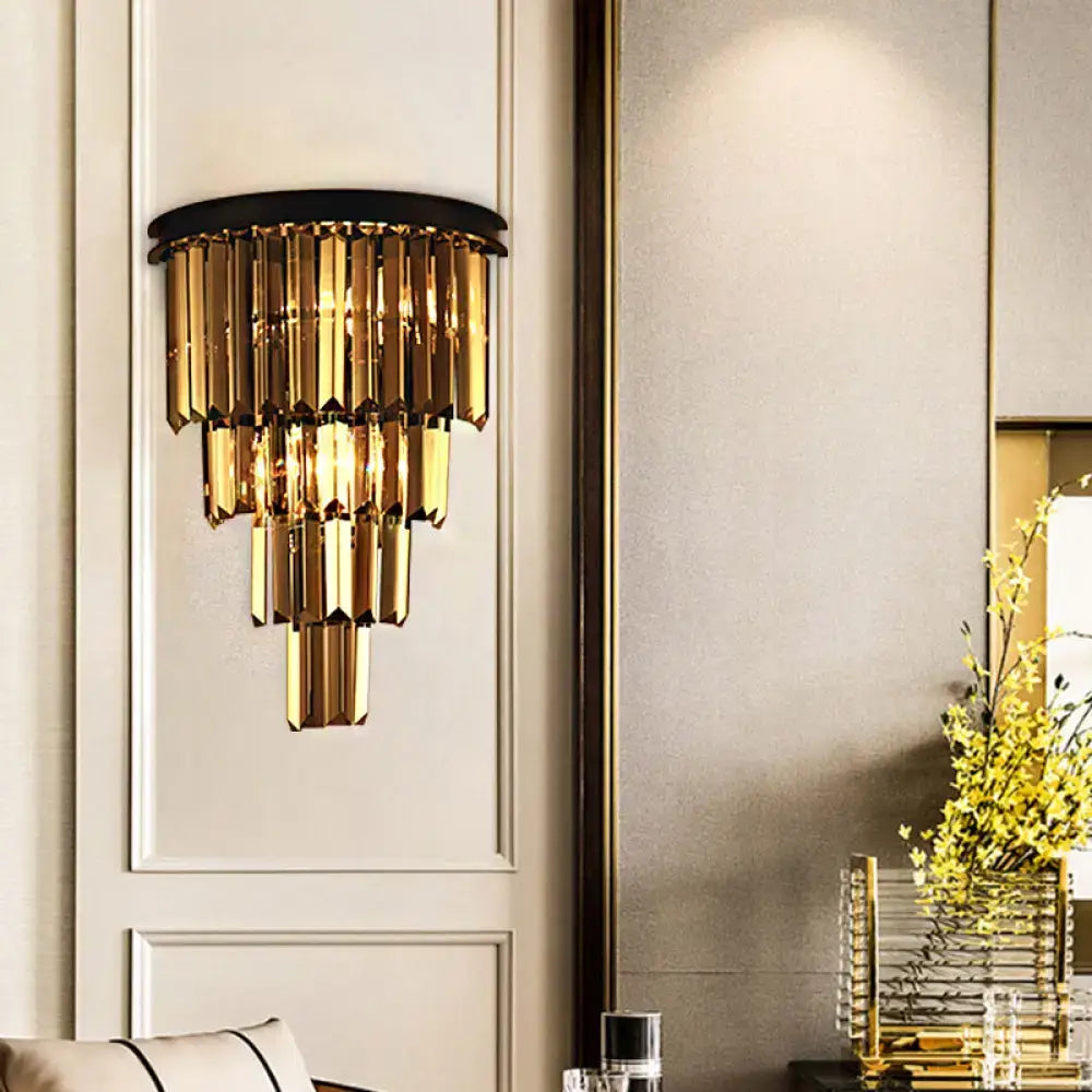 Amber Crystal Wall Sconce
