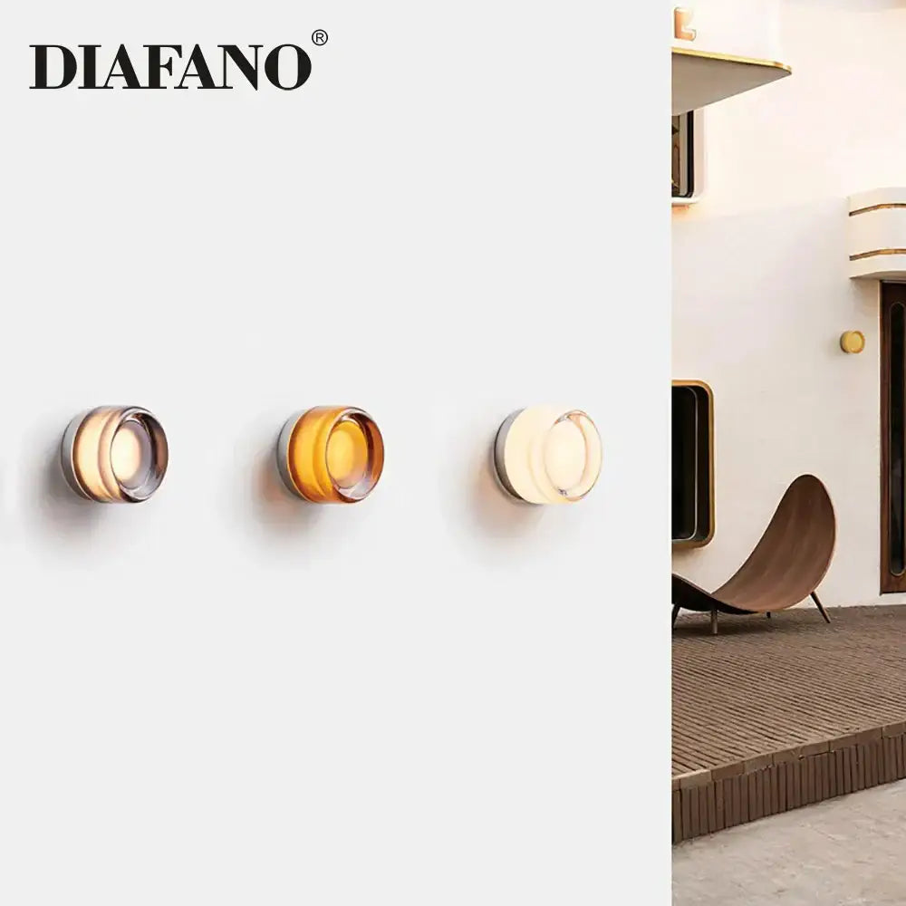 Amber White Glass Wall Sconce