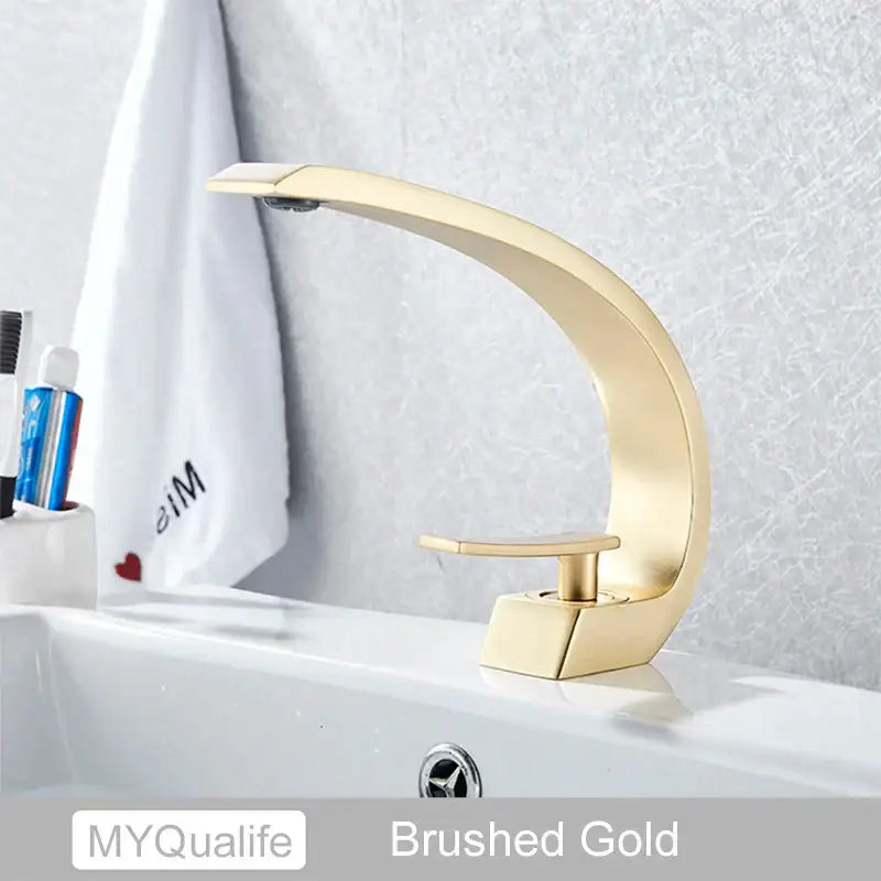 Gold Arched Basin Faucet