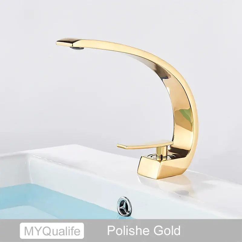 Gold Arched Basin Faucet