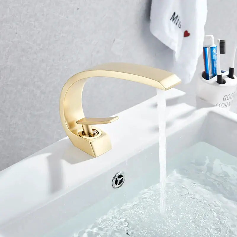 Gold Arched Basin Faucet