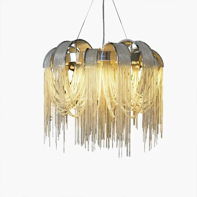 Gold Chain Arched Chandelier