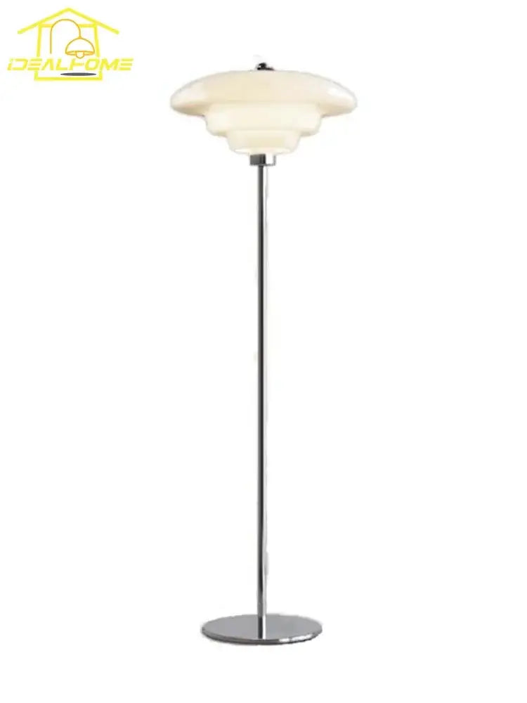 Cream Glass Floor Lamp