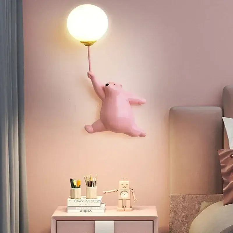 Pink Bear Wall Lamp