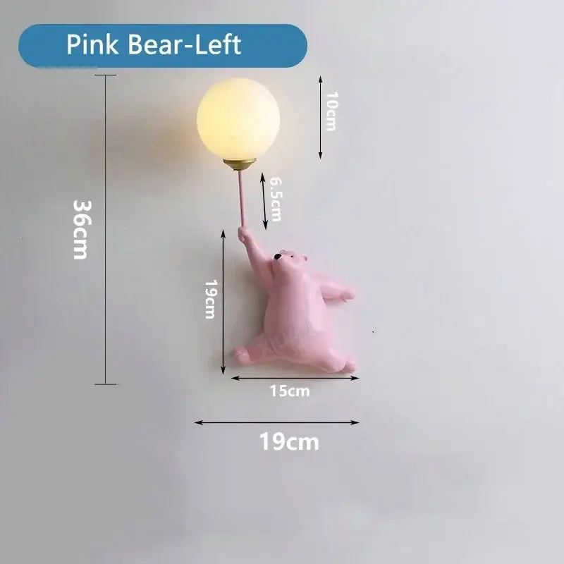 Pink Bear Wall Lamp