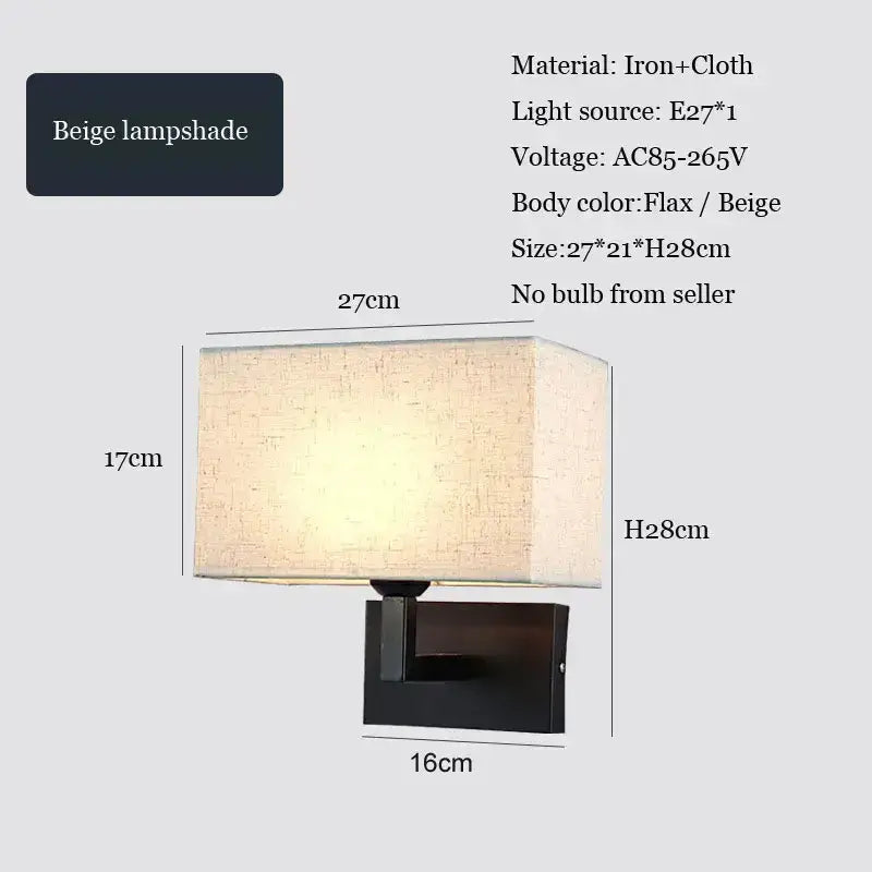 Beige Linen Wall Lamp