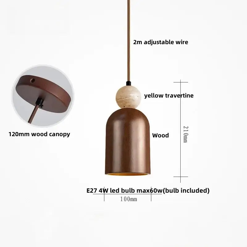 Yellow Travertine Pendant Light Natural Stone