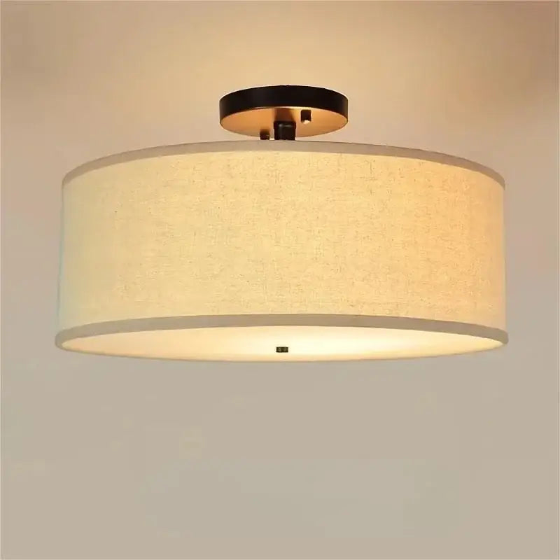 Beige Fabric Ceiling Light