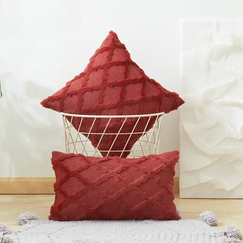 Beige Diamond Cushion Cover