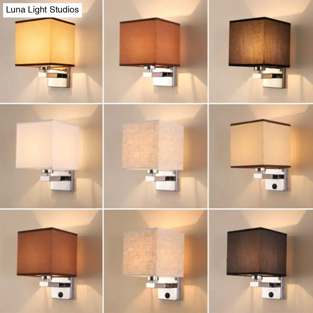 Beige Fabric Shade Sconce