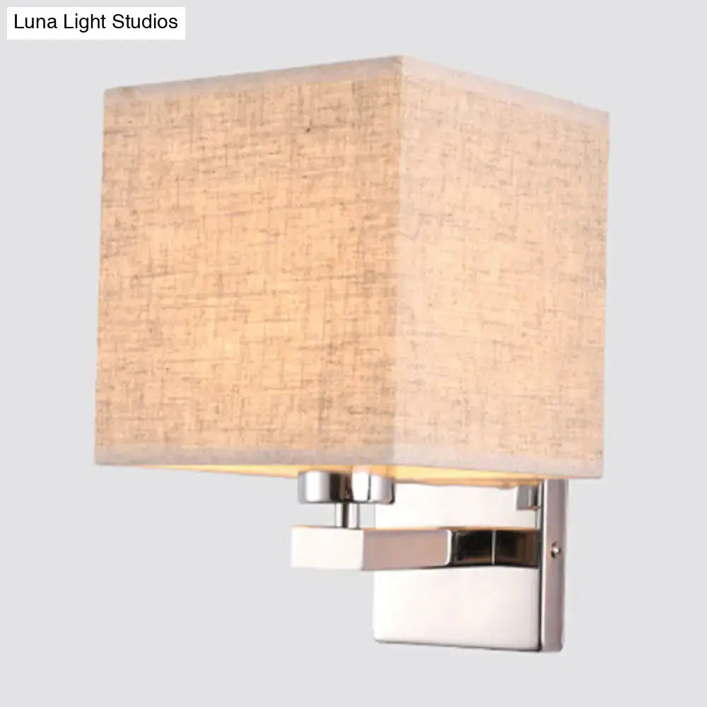 Beige Fabric Shade Sconce