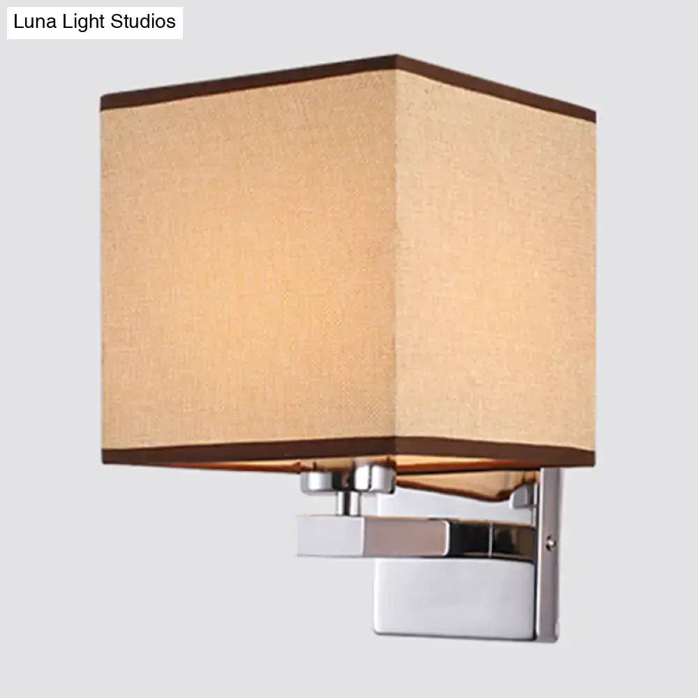 Beige Fabric Shade Sconce
