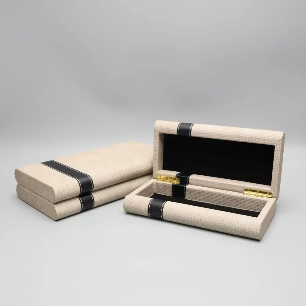 Beige Geometric Jewelry Box