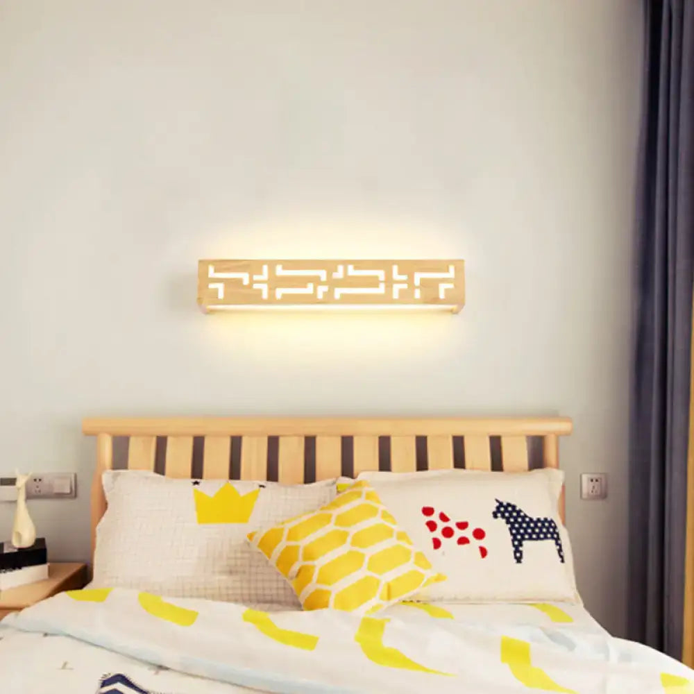 Wooden Geometric Wall Lamp