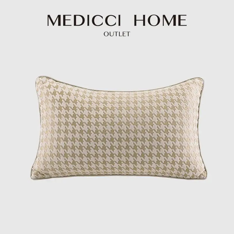 Gold Houndstooth Pillow