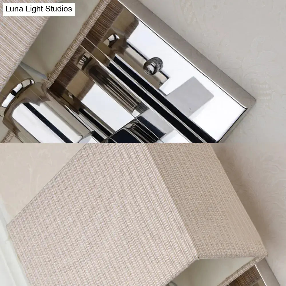 Beige Ribbed Wall Sconce