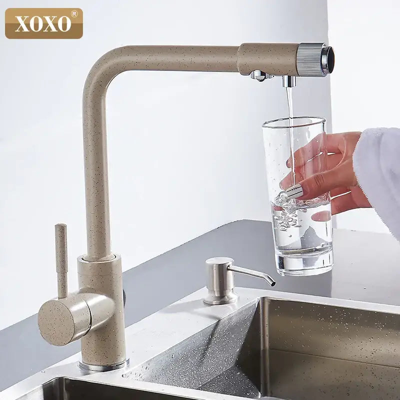 Beige Speckled Kitchen Faucet