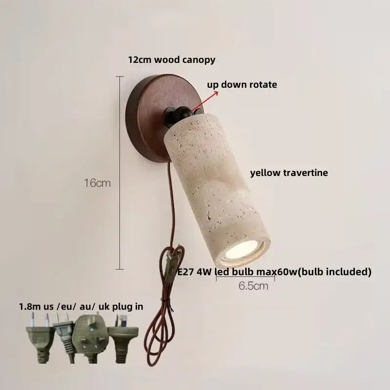 Beige Stone Bronze Sconce