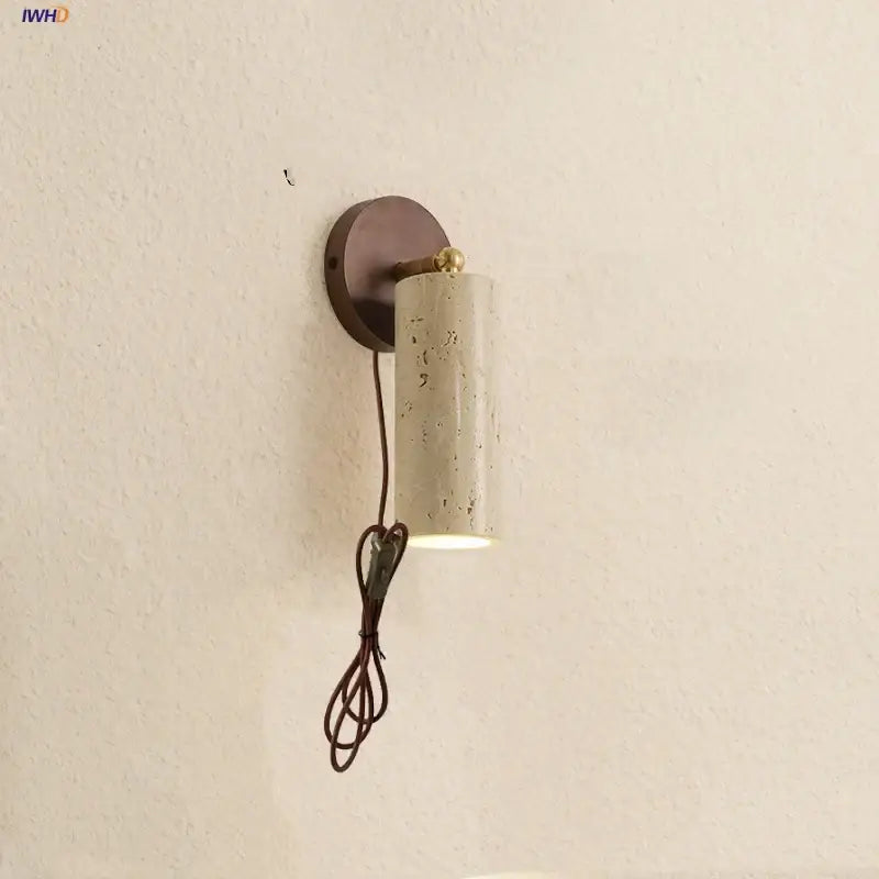 Beige Stone Bronze Sconce