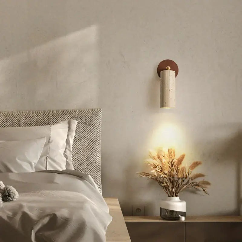 Beige Stone Bronze Sconce