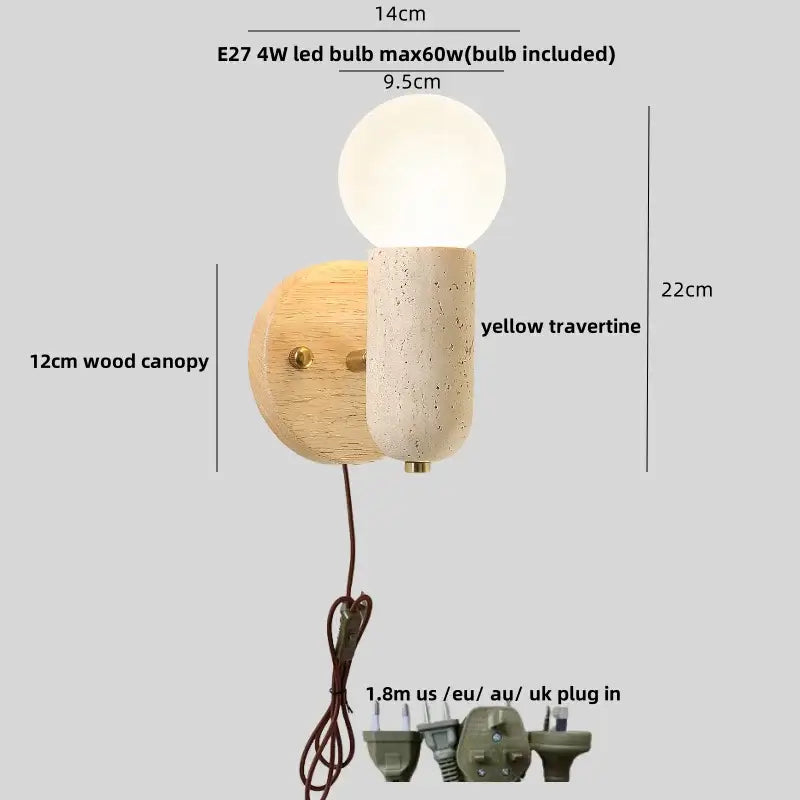 Beige Stone Bronze Sconce
