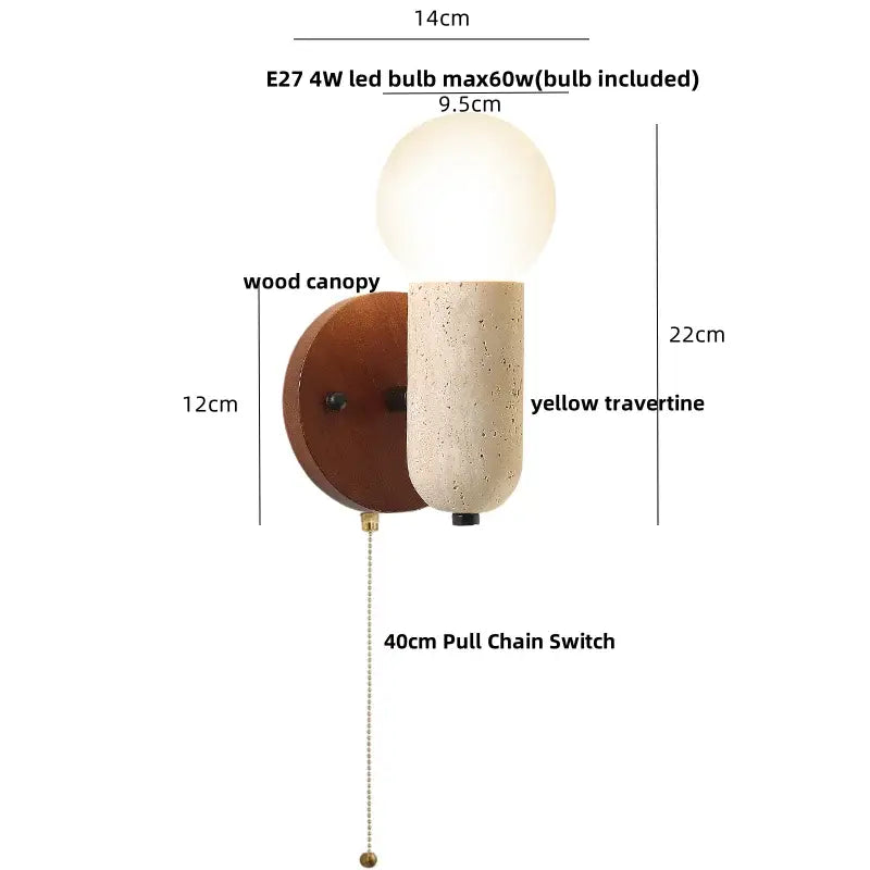 Beige Stone Bronze Sconce