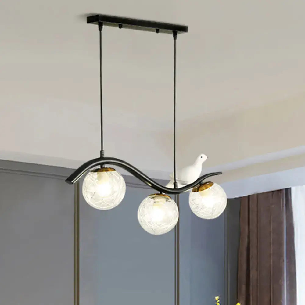 Black Glass Ball Pendant
