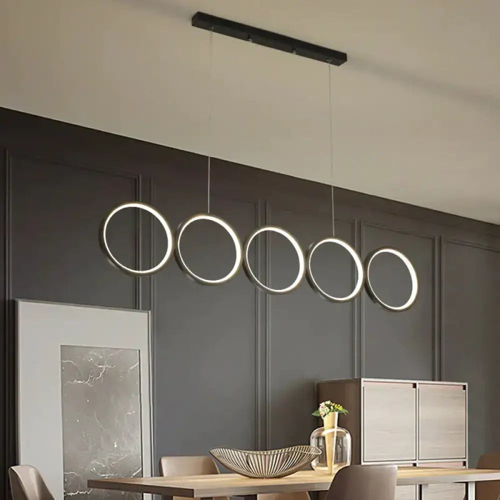 Black Ring LED Pendant