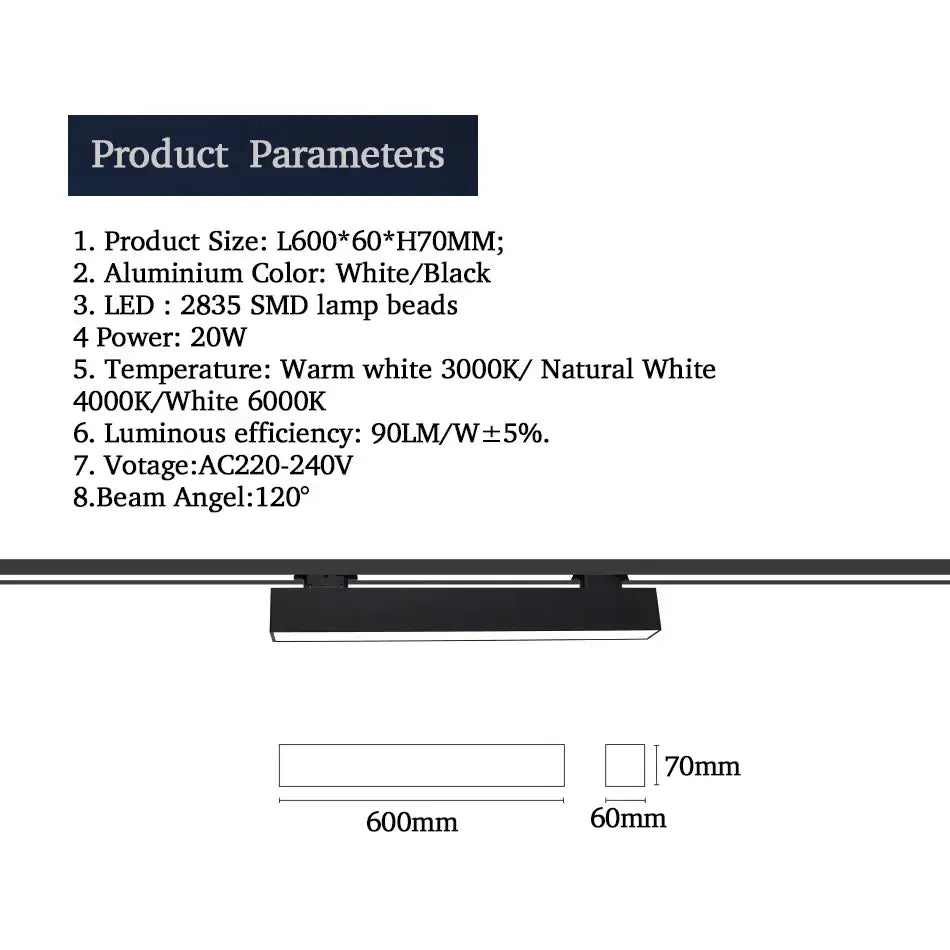 Black Linear Track Light