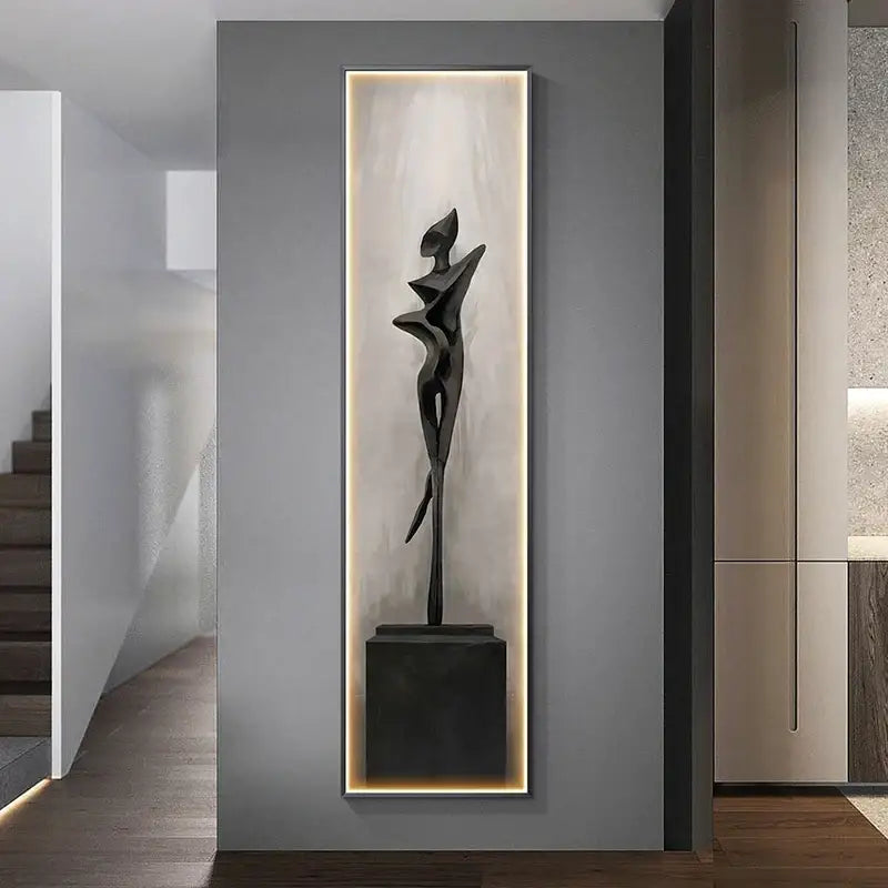 Black Abstract LED Lamp