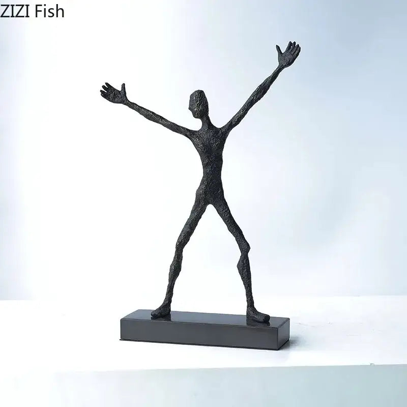 Black Abstract Lovers Sculpture