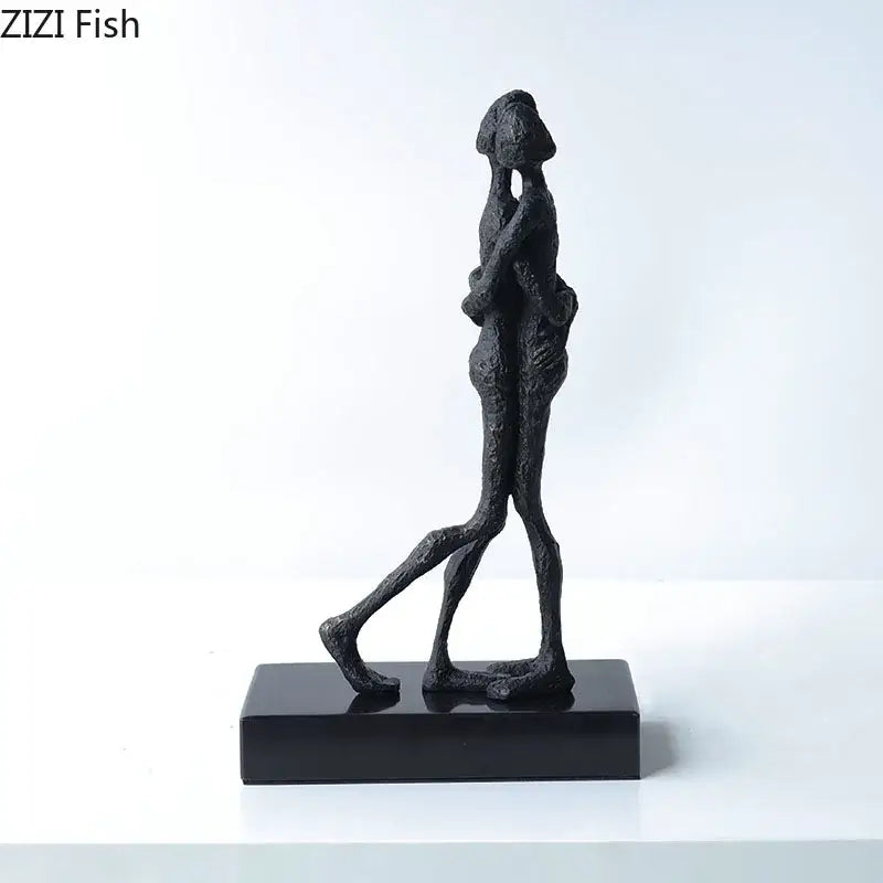 Black Abstract Lovers Sculpture