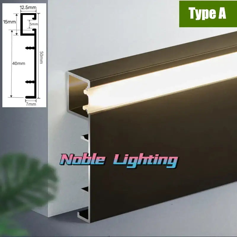 Black Aluminium LED Skirting