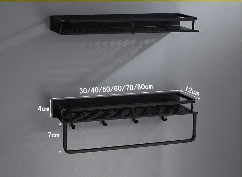 Black Aluminium Shower Shelf